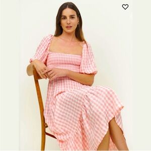 Reformation pink gingham dress | size M
